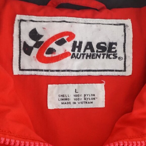 Vtg Dale Earnhardt Jr Red Black Nylon Zip Up Nascar Jacket By Chase Authentics L - Picture 12 of 16